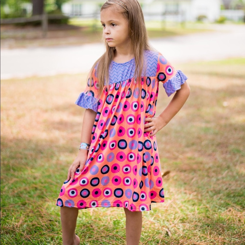 Mod dots bell sleeve dress